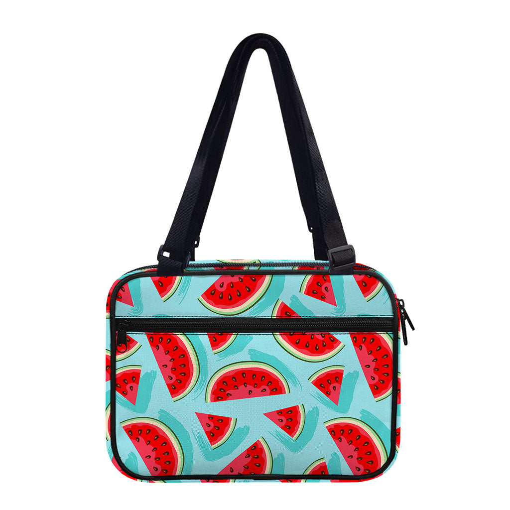Blue Watermelon Pieces Pattern Print Double Strap Bible Bag