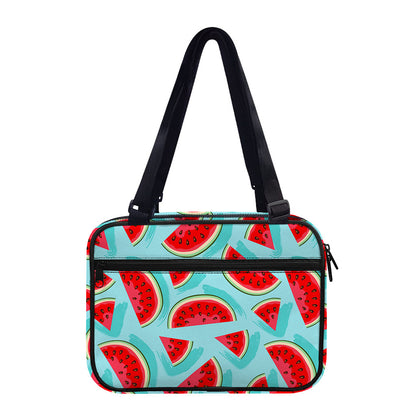 Blue Watermelon Pieces Pattern Print Double Strap Bible Bag