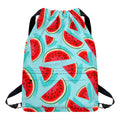 Blue Watermelon Pieces Pattern Print Drawstring Backpack