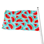 Blue Watermelon Pieces Pattern Print Flag