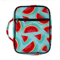 Blue Watermelon Pieces Pattern Print Front Pocket Bible Bag