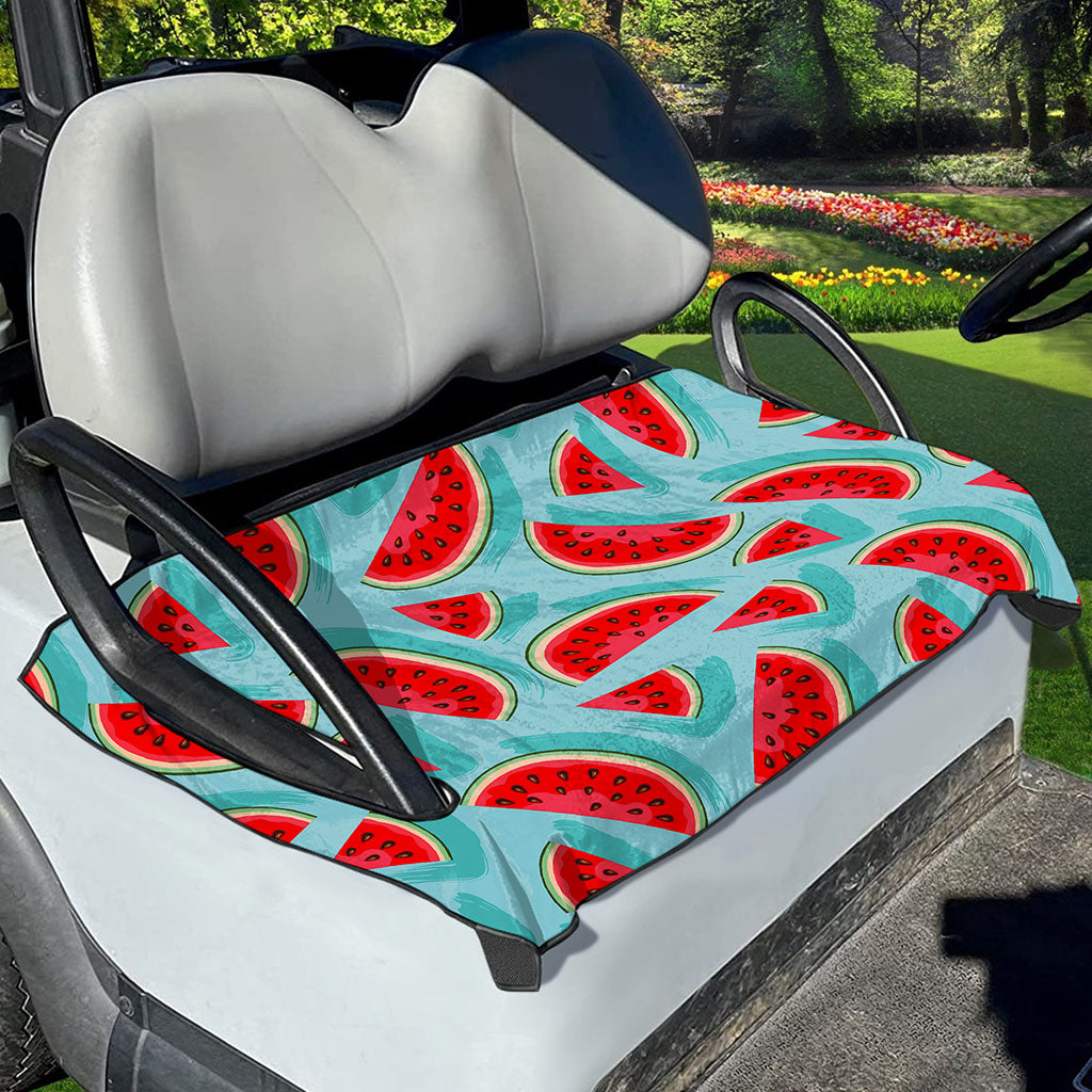 Blue Watermelon Pieces Pattern Print Golf Cart Seat Cover