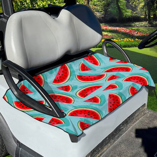 Blue Watermelon Pieces Pattern Print Golf Cart Seat Cover