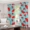 Blue Watermelon Pieces Pattern Print Grommet Curtains