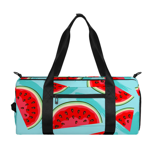 Blue Watermelon Pieces Pattern Print Gym Bag