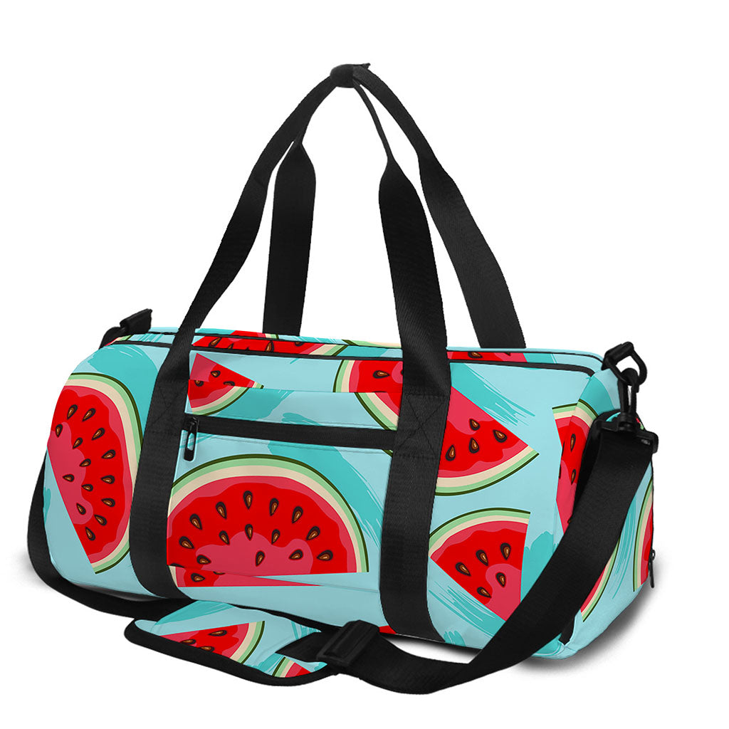 Blue Watermelon Pieces Pattern Print Gym Bag