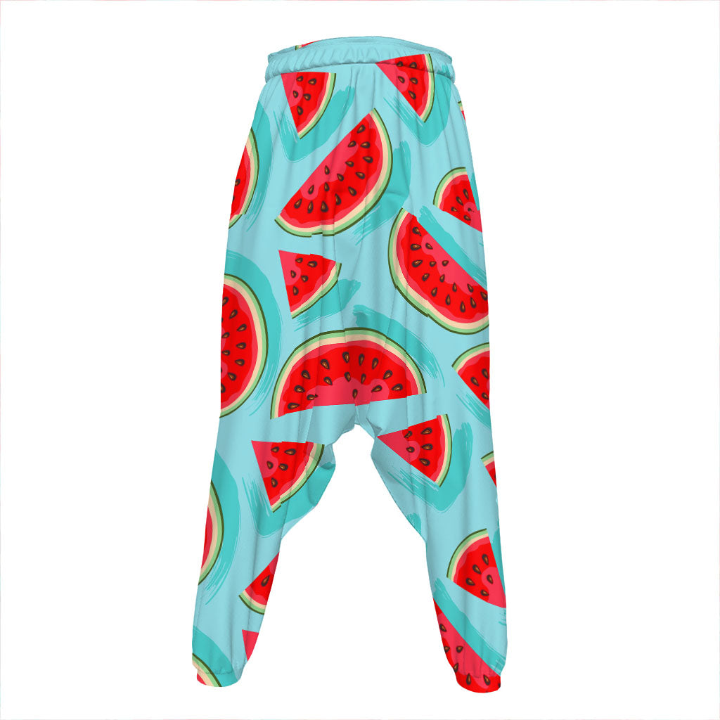 Blue Watermelon Pieces Pattern Print Hammer Pants