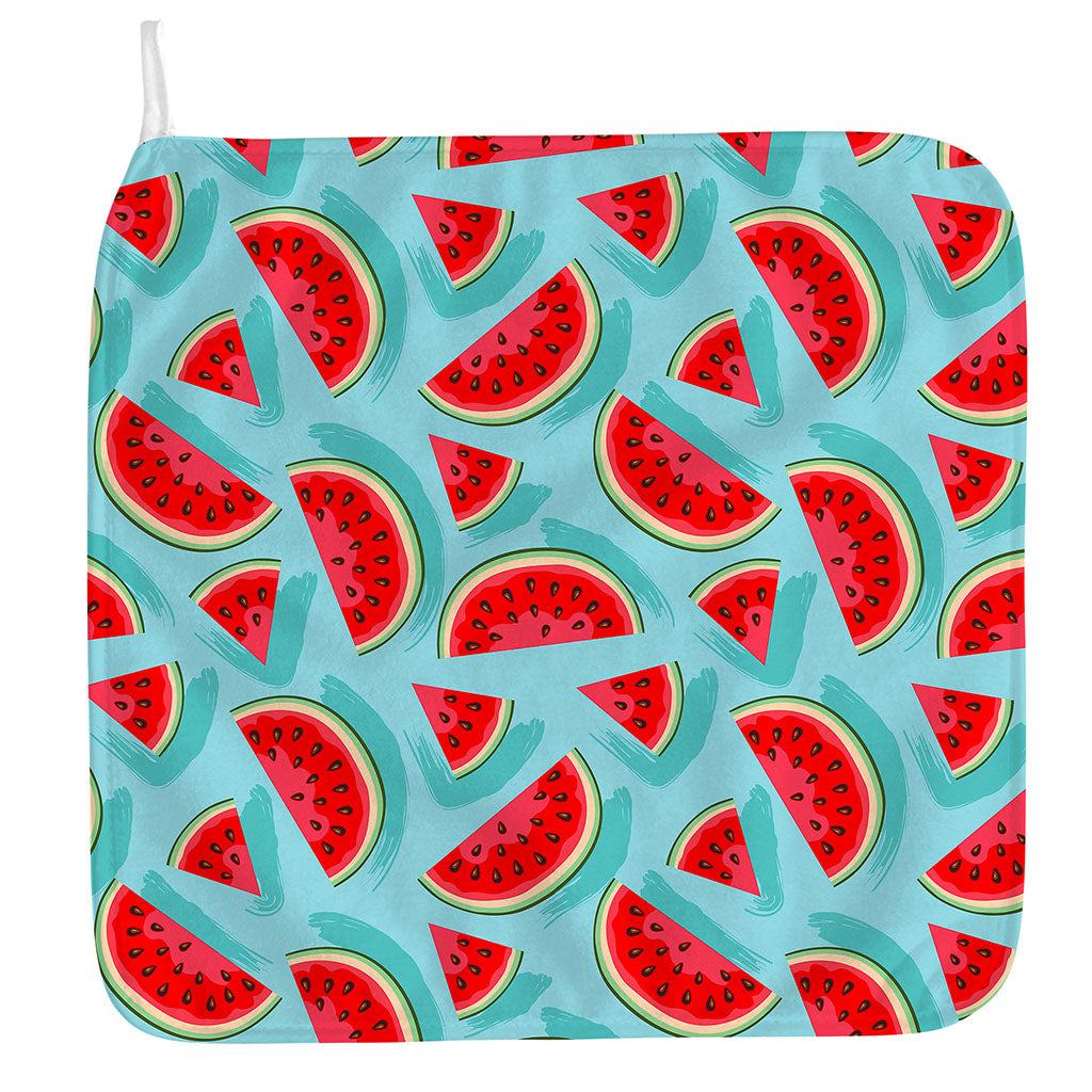 Blue Watermelon Pieces Pattern Print Hand Towel