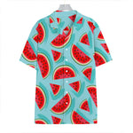 Blue Watermelon Pieces Pattern Print Hawaiian Shirt
