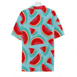 Blue Watermelon Pieces Pattern Print Hawaiian Shirt