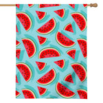 Blue Watermelon Pieces Pattern Print House Flag