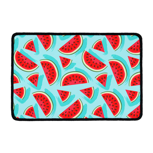 Blue Watermelon Pieces Pattern Print Kitchen Mat