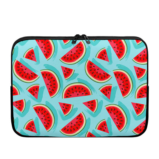 Blue Watermelon Pieces Pattern Print Laptop Sleeve