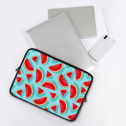 Blue Watermelon Pieces Pattern Print Laptop Sleeve