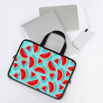 Blue Watermelon Pieces Pattern Print Laptop Sleeve With Handle