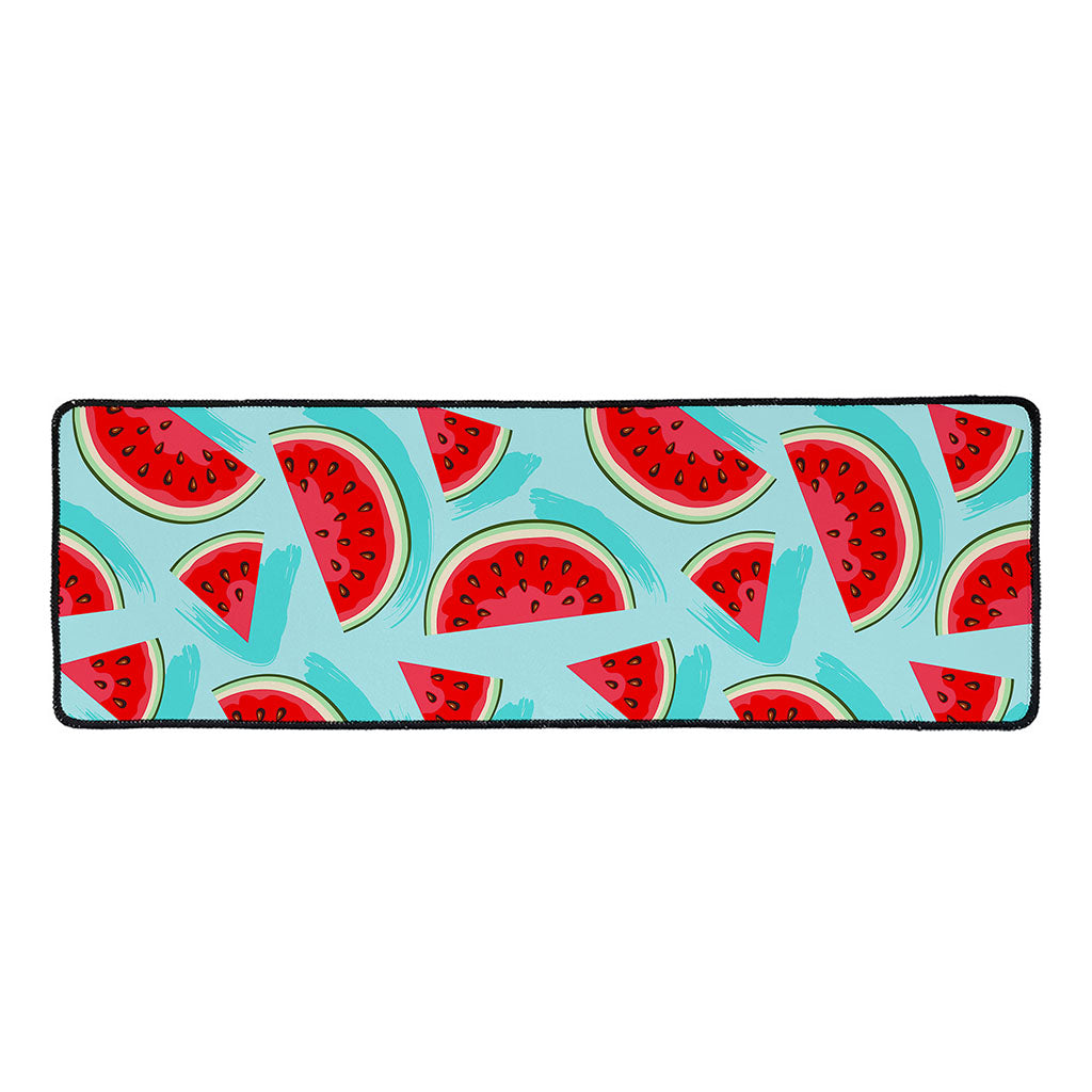Blue Watermelon Pieces Pattern Print Long Kitchen Mat