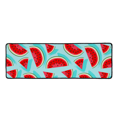 Blue Watermelon Pieces Pattern Print Long Kitchen Mat