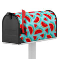 Blue Watermelon Pieces Pattern Print Mailbox Cover