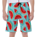 Blue Watermelon Pieces Pattern Print Men's Beach Shorts