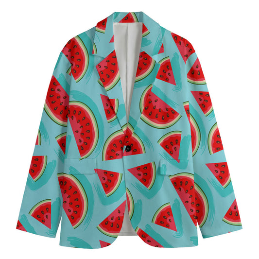 Blue Watermelon Pieces Pattern Print Men's Blazer