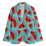 Blue Watermelon Pieces Pattern Print Men's Blazer