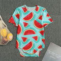 Blue Watermelon Pieces Pattern Print Men's Bodysuit