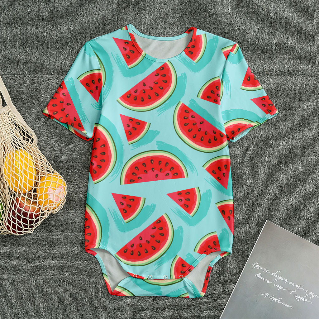 Blue Watermelon Pieces Pattern Print Men's Bodysuit