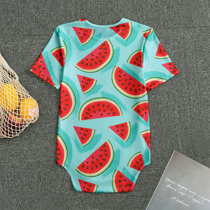 Blue Watermelon Pieces Pattern Print Men's Bodysuit