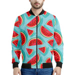 Blue Watermelon Pieces Pattern Print Men's Bomber Jacket