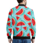 Blue Watermelon Pieces Pattern Print Men's Bomber Jacket