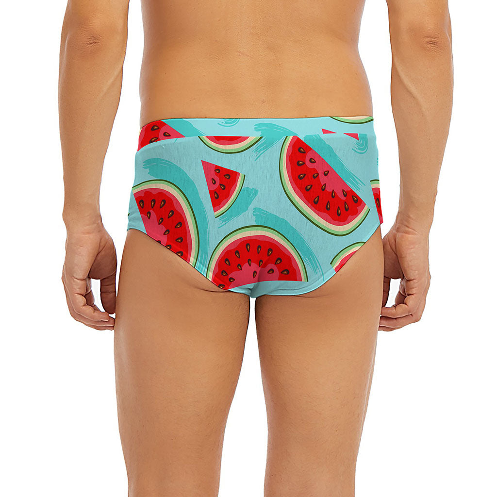 Blue Watermelon Pieces Pattern Print Men's Briefs