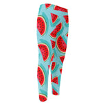 Blue Watermelon Pieces Pattern Print Men's Compression Pants