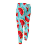Blue Watermelon Pieces Pattern Print Men's Compression Pants