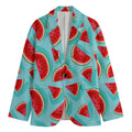 Blue Watermelon Pieces Pattern Print Men's Cotton Blazer