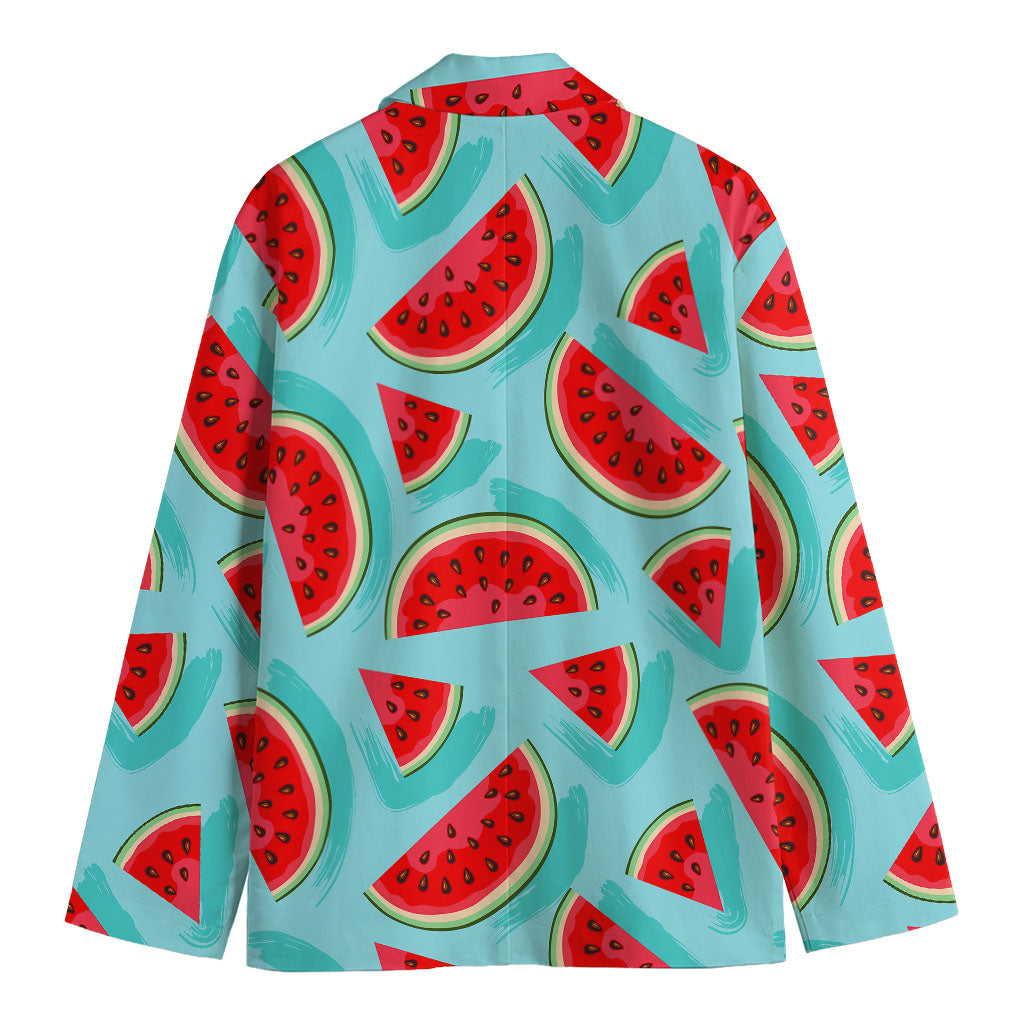 Blue Watermelon Pieces Pattern Print Men's Cotton Blazer