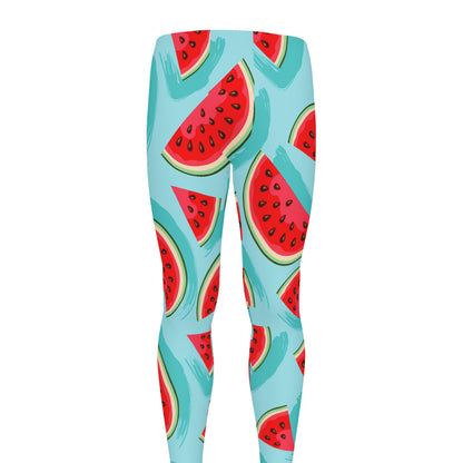 Blue Watermelon Pieces Pattern Print Men's leggings