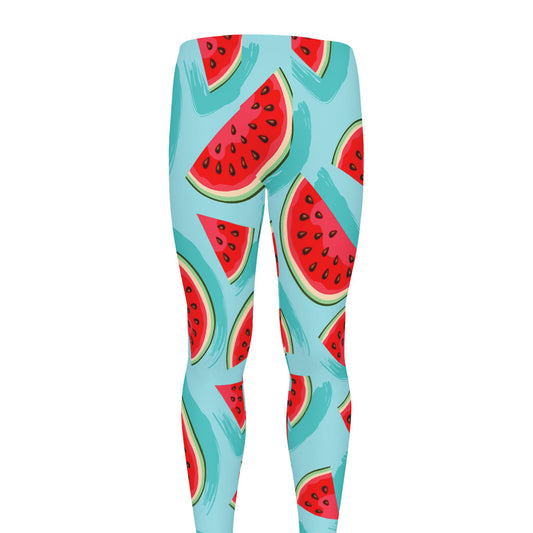 Blue Watermelon Pieces Pattern Print Men's leggings
