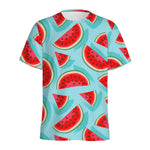 Blue Watermelon Pieces Pattern Print Men's Sports T-Shirt