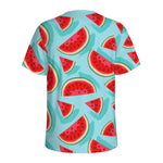 Blue Watermelon Pieces Pattern Print Men's Sports T-Shirt