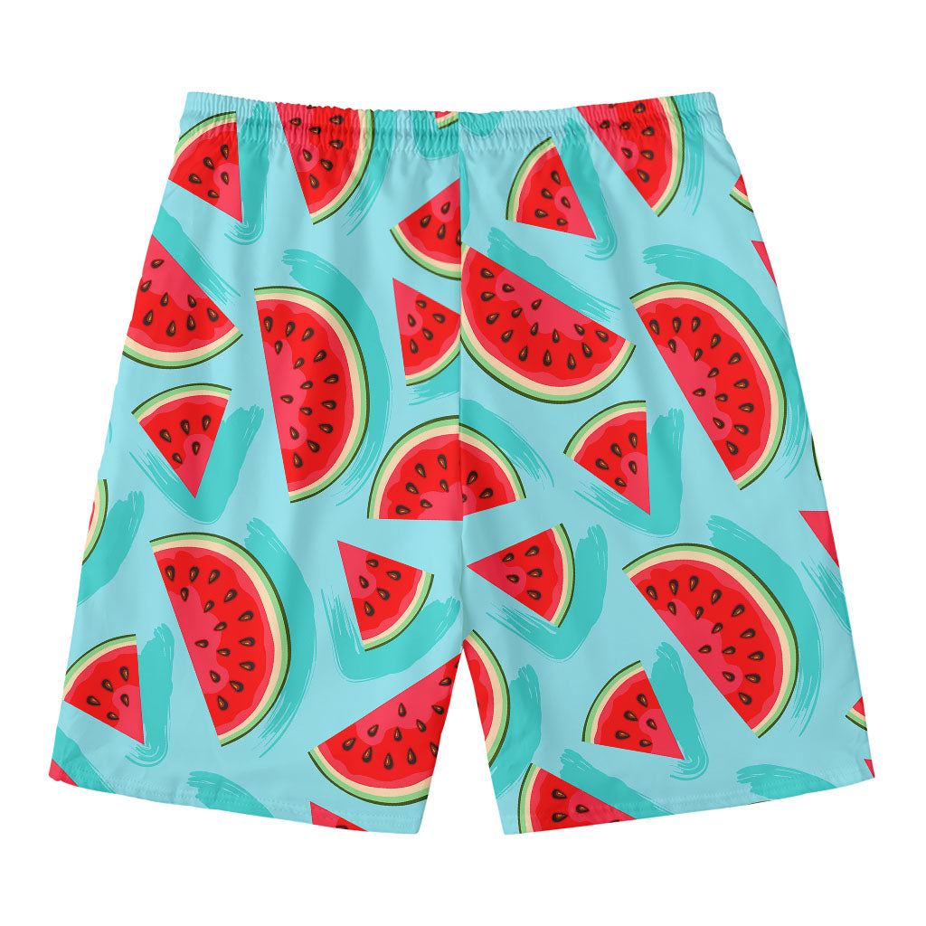 Blue Watermelon Pieces Pattern Print Men's Swim Trunks
