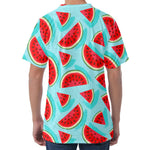 Blue Watermelon Pieces Pattern Print Men's Velvet T-Shirt