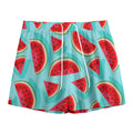 Blue Watermelon Pieces Pattern Print Mesh Shorts
