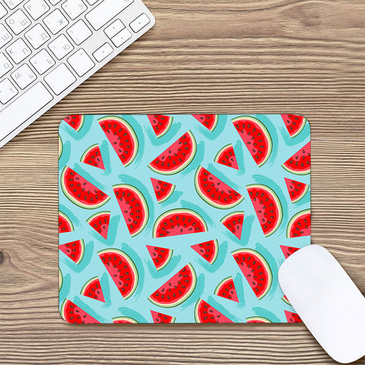 Blue Watermelon Pieces Pattern Print Mouse Pad