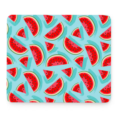 Blue Watermelon Pieces Pattern Print Mouse Pad
