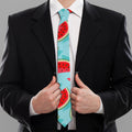 Blue Watermelon Pieces Pattern Print Necktie