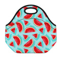 Blue Watermelon Pieces Pattern Print Neoprene Lunch Bag