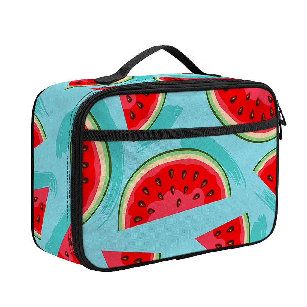 Blue Watermelon Pieces Pattern Print Portable Lunch Bag