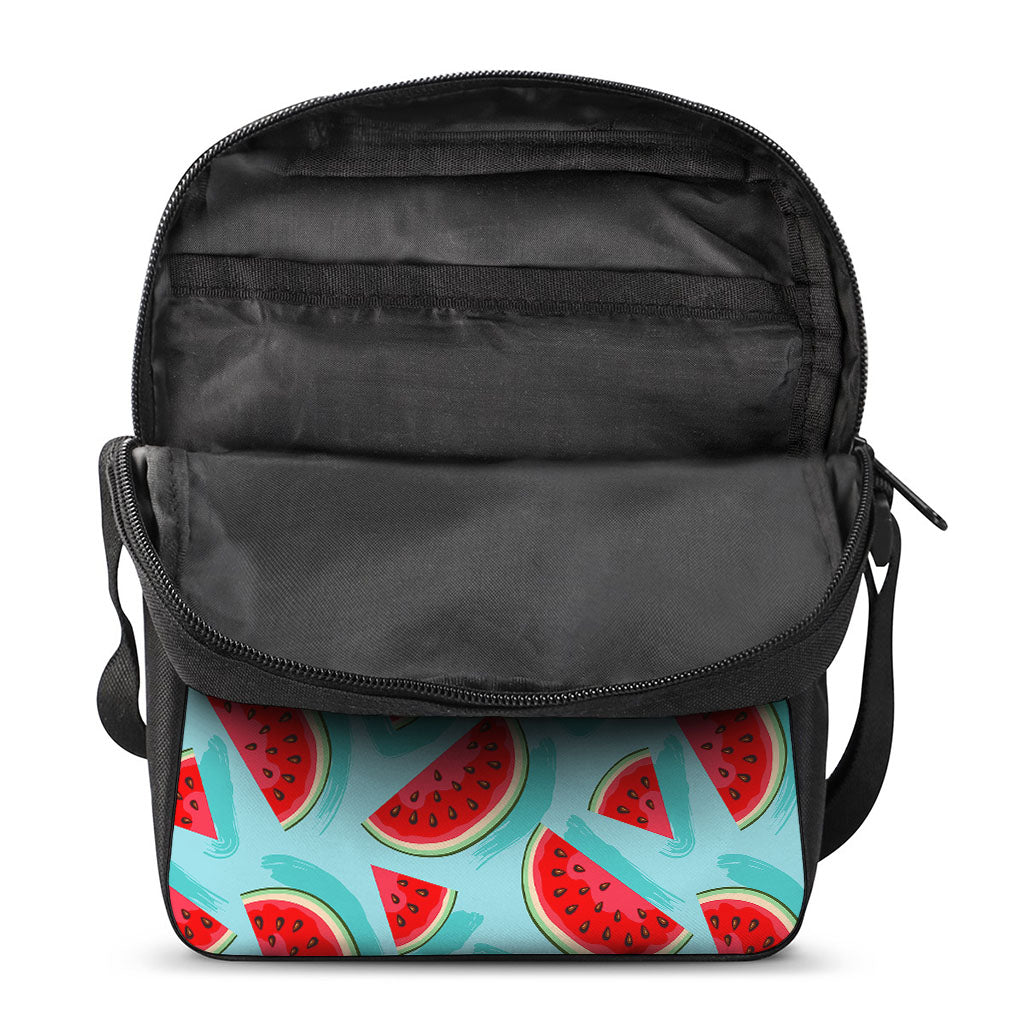 Blue Watermelon Pieces Pattern Print Rectangular Crossbody Bag