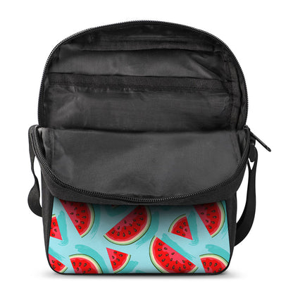 Blue Watermelon Pieces Pattern Print Rectangular Crossbody Bag