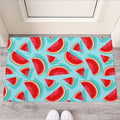 Blue Watermelon Pieces Pattern Print Rubber Doormat